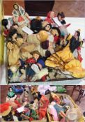 Quantity of souvenir and costume dolls from around the world (3 boxes)