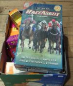 "Race Night" DVD game box, "Spillikins" game, a quantity of collectors figures, and other toys (1