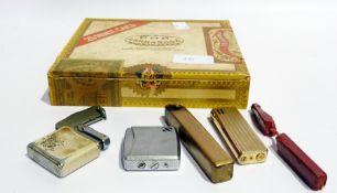 Quantity of old cigarette lighters, various, to include Ronson, Calibri, etc.