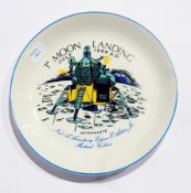 Crown Ducal plate "First Moon 19th July 1969, astronauts Neil A Armstrong, Edwin E Aldwin Jnr and