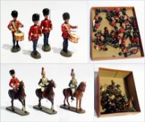 A quantity of Elastolin horse guards band together with mounted guardsmen, lifeguards etc