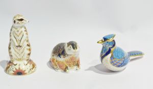 Three Royal Crown Derby paperweights viz:- "Riverbank Beaver" No.2863/5000, with hexagonal gold No.