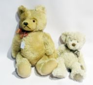 A Russ modern bear and another mohair bear with plastic eyes, hump-back and growl