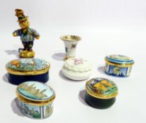 Small collection of decorative enamel boxes to include commissions for Royal Doulton, Halcyon