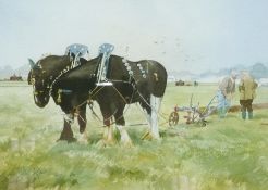 Watercolour
Bert Lane 
"Ploughing Match", 23cm x 34cm