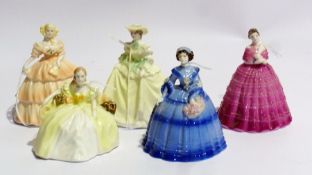 Coalport minuettes figures "Autumn Time", "Sophie", "Summer Time", "Winter Time", and "Spring