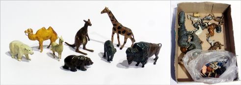 Quantity of diecast wild animals to include hippo, elephant, camel, giraffe, lion, together with a