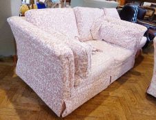 Marks and Spencers two piece suite viz:- two seater settee and single armchair upholstered in pink