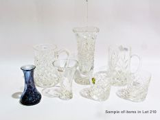 Quantity of cut glass to include fruit bowl, vases, drinking glasses, etc.