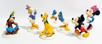 Six Royal Doulton Mickey Mouse collection figures viz:- Daisy Duck, Donald Duck, Goofy, Minnie