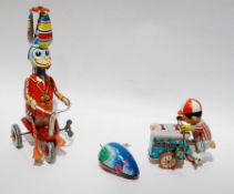 Chinese modern wind-up tinplate monkey riding horse (boxed), Chinese clockwork tinplate ice cream