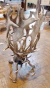 Victorian antler horn stickstand in the form of entwined antlers on tripod base