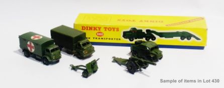 A Dinky Toys tank transporter No.660, boxed, a Dinky Supertoys Centurion tank No.651, boxed,