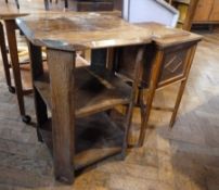 Oak sewing box with lift-up lid, removable tray to interior with frame panel sides and an oak