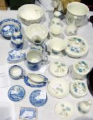 Wedgwood "Clementine" vase, pots with covers, and Wedgwood "Ice Rose" trinket dishes, vases, etc.,