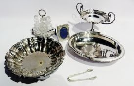 Quantity of silver plate to include serving dishes, bonbon dishes, condiment sets, cutlery etc (2