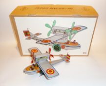 Paya, Spain, tinplate reproduction 1927 hydro-plane, reference no.916, 34cm long approx, boxed