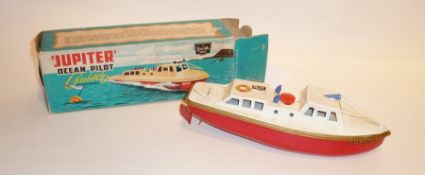 1960's Sutcliffe tinplate clockwork model "Jupiter" ocean pilot cruiser, boxed