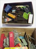 Quantity of Hornby 00 and Triang railway equipment to include transformers, track, boxed coaches,