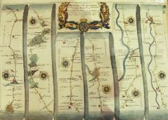 John Ogilby strip map
"Bristoll to Worcester", hand coloured, 36cm x 47cm