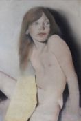 Pastel
Nude study of a young woman, indistinctly signed, dated '80, 59 x 40cm