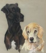 Pastel
Joy Claxton
Study of two dogs dated and signed 1982, 50 x 44cm together with a portrait of