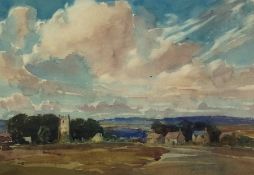 Watercolour
George Grainger Smith (20th Century)
Cold Aston, extensive landscape with buildings