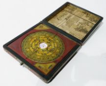 Chinese compass/Feng Shui dial, spirt level in painted box