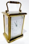 20th century brass carriage clock in plain case