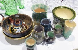 Quantity of 20th century decorative ceramics to include Coxwold Pottery bowls (2), Crown Devon vase,
