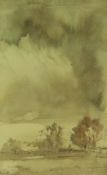 Watercolour
Basil Rowles
Landscape with cloudy sky, signed, 26 x 17cm