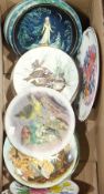Quantity of WWF plates, and other assorted decorative plates (2 boxes)