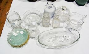 Quantity of assorted glass to include:- 20th century vase, bowl, powder pot and cover, and other