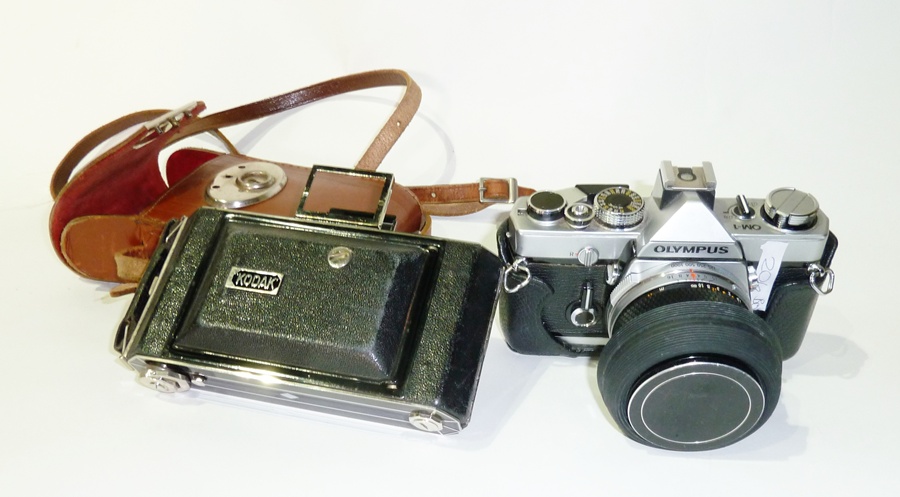Olympus OM-1 camera, quantity lenses and large quantity camera equipment