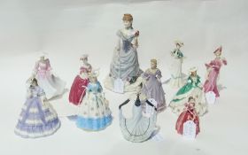 Coalport figure "The Garden Party", another "Lady Lillian", "Lady Sarah", a quantity of V&A