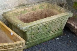 A rectangular stone trough, 64cm wide