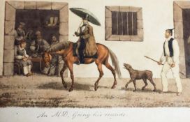 Watercolour drawing
Early 19th century, possibly Scottish, "An MD Going His Rounds", unsigned, 25