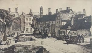 Etching 
George Grainger Smith 
"The Black Bear in Tewkesbury", signed, another of 
Black and