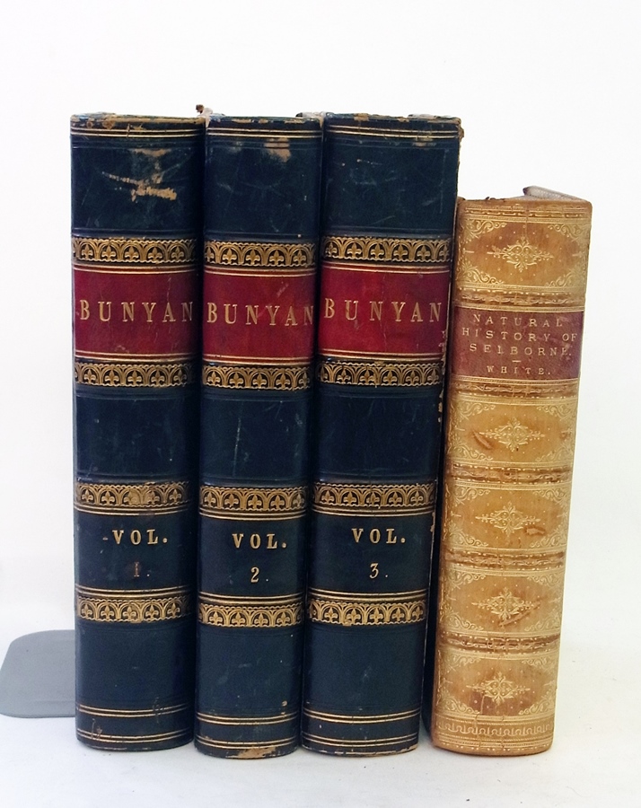 "Natural History of Selborne" and Bunyan, works. I, II and III. (4) 

Please note we do not