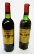 Two bottles of ChÃ¢teau Brane-Cantenac 1972 Margaux, and one bottle of Chateau Brane-Cantenac 1983
