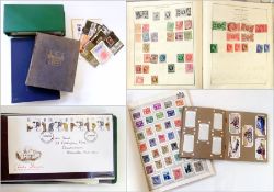 Extensive world collection "remainded" stockbook and GB FDCs "handwritten" (3 albums)