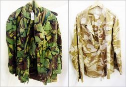 Smock combat camouflage, shirt and matching trousers and another light camouflage shirt and trousers