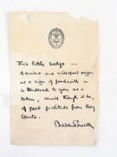 Letter by Baden Powell