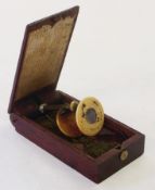 Georgian pocket Britannic microscope in oak case (some parts missing)