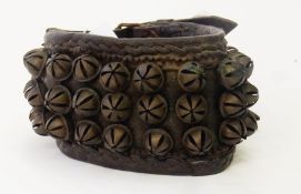 Leather dog collar, with pierced iron studs