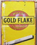 Will's "Goldflake" cigarettes yellow and red advertising board, 90cm x 60cm high