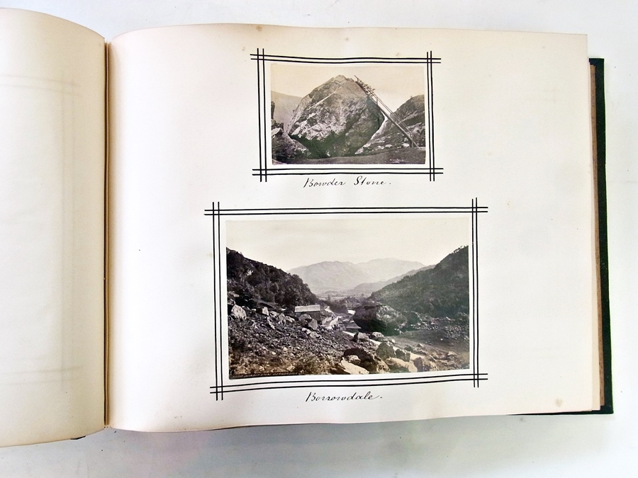 Late 19th/early 20th century photograph album, containing photographs of  Lake District views