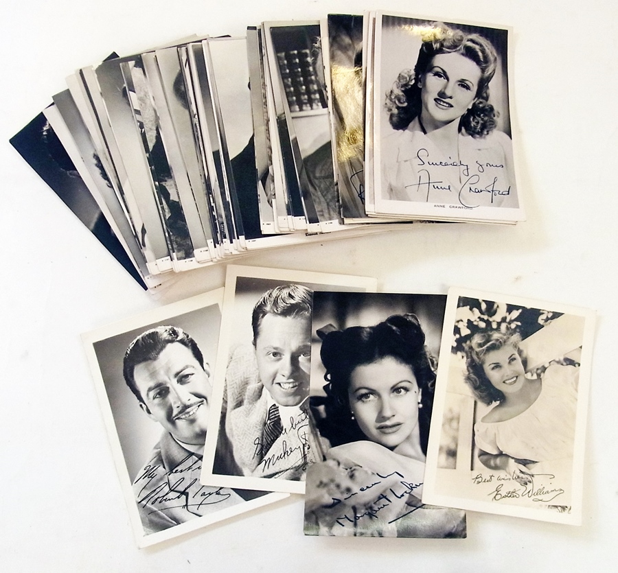 Collection of film star publicity photographs, some signed, including:- Robert Taylor, Mickey Rooney