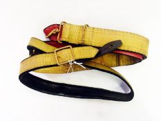 19th century Officers leather and gold braid belt with shoulder strap