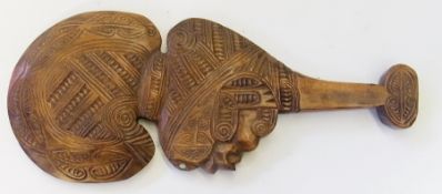 Maori style club, with carved decoration, 34m long